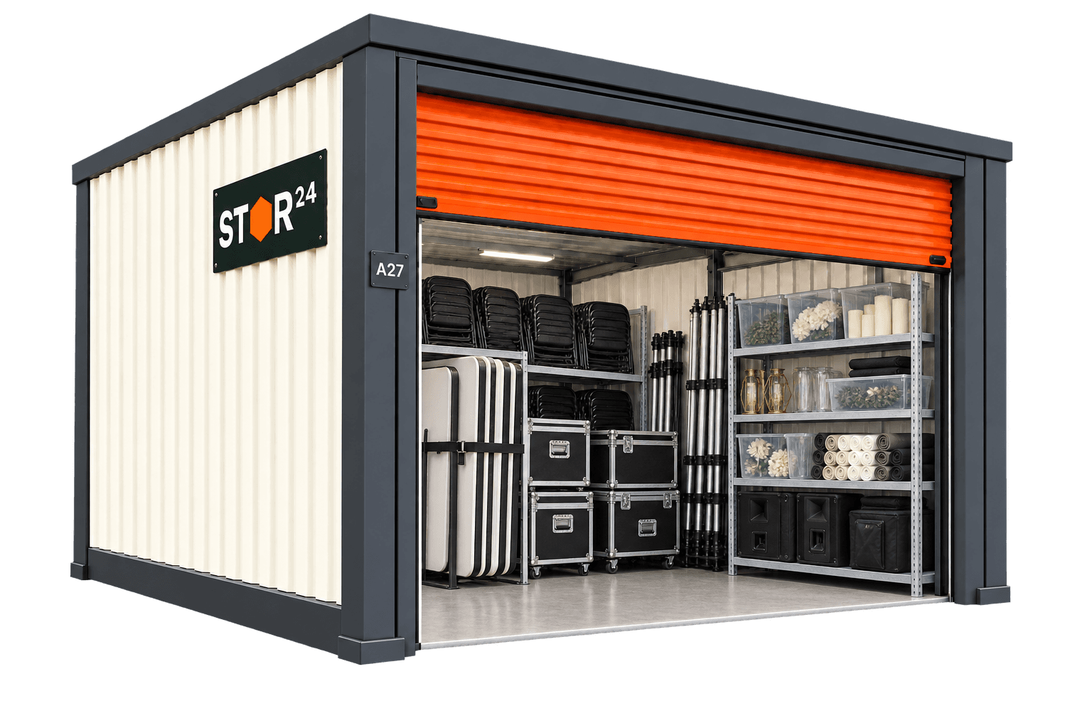 Illustrative STOR24 micro warehouse for events and functions