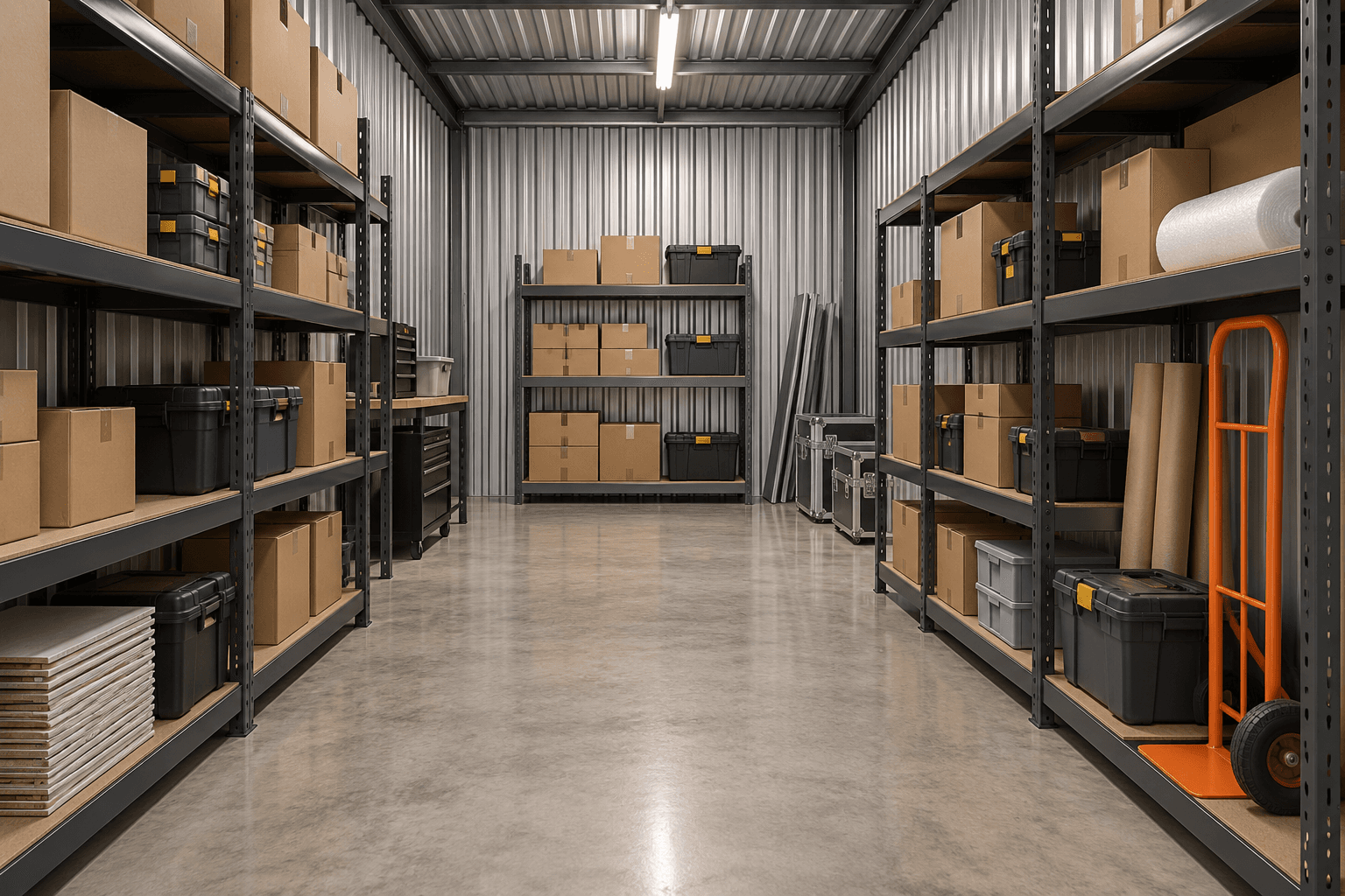Compact space: illustrative business storage interior